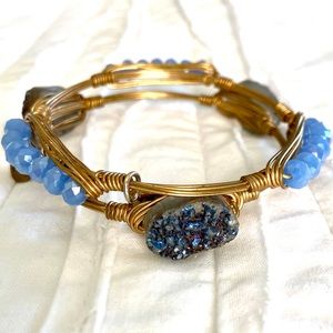 Set of 2 bourbon & bow tie standard size bracelets